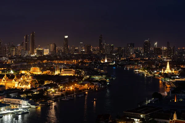 Paisaje Urbano Bangkok Crepúsculo Con Vista Gran Palacio Imágenes De Stock Sin Royalties Gratis