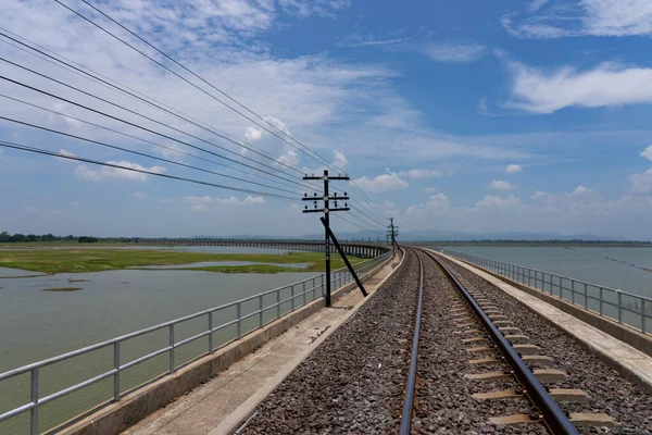 Railroad Pasak Dam Rural Area Lopburi Thailand — Φωτογραφία Αρχείου