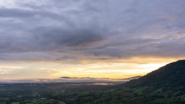 Time Lapse of Sunset Over Mountains