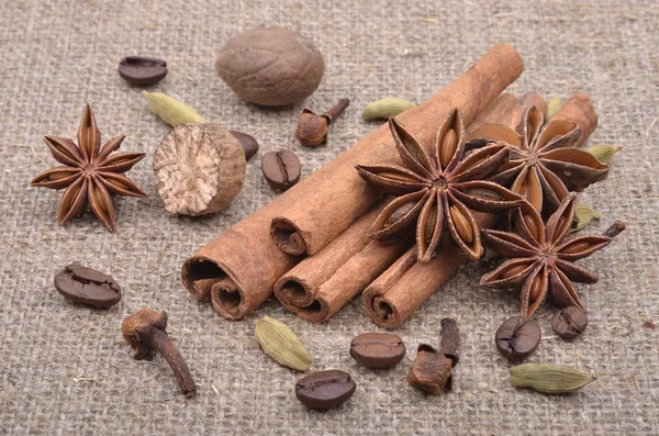 Set of coffee spices — Stock Photo, Image