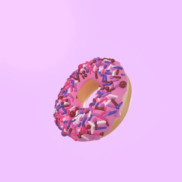 Donut Representación Apetitoso Con Glaseado Colorido Espolvorea Ilustración Aislada — Foto de Stock