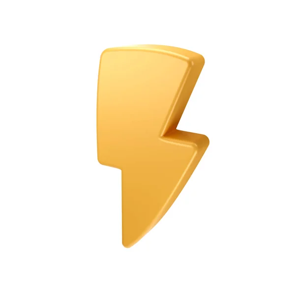 Lightning Teken Pictogram Gouden Gele Kleur Rendering Illustratie Zoals Tekenen — Stockfoto