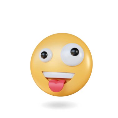 Gülümseyen 3D Emoji Dili dışarı sarkıyor 