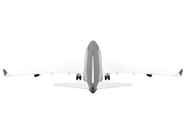 Yolcu uçağı beyaz arkaplanda izole edildi