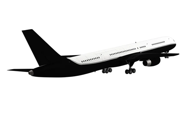 Passagerarflygplan isolerad på vit bakgrund — Stockfoto