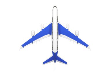 Yolcu uçağı beyaz arkaplanda izole edildi