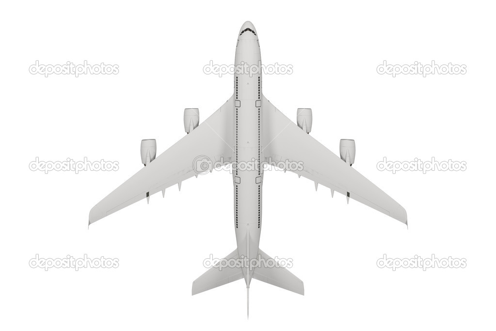 Passenger airplane isolated on white background