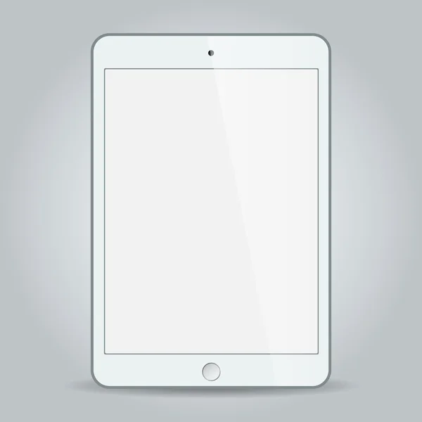 Blanco negocio tablet vector en el estilo iPad aislado sobre fondo blanco — Vector de stock