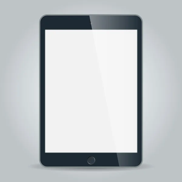 Negro negocio tablet vector en el estilo iPad aislado sobre fondo blanco — Vector de stock