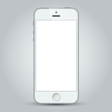 Beyaz iş cep telefonu gri arka plan üzerinde izole