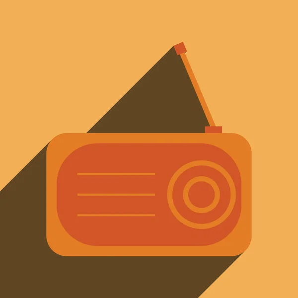 Radyo düz simgesi siluet — Stok fotoğraf