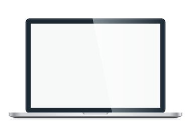 Beyaz arka plan üzerinde izole vektör laptop