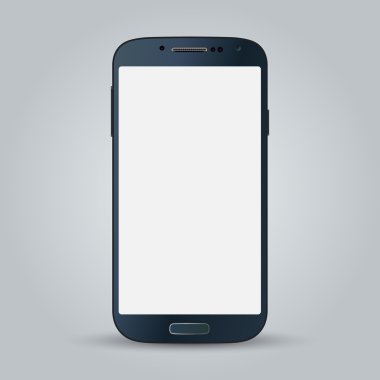 izole gri arka plan üzerinde siyah cep telefonu vektör stili