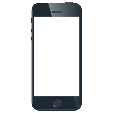 iphone tarzı izole beyaz zemin üzerine siyah cep telefonu vektör