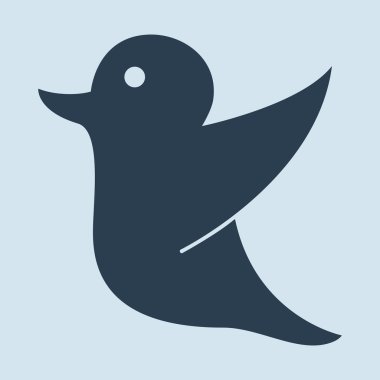 sosyal medya etiketi için elinde bir kuş çizimi