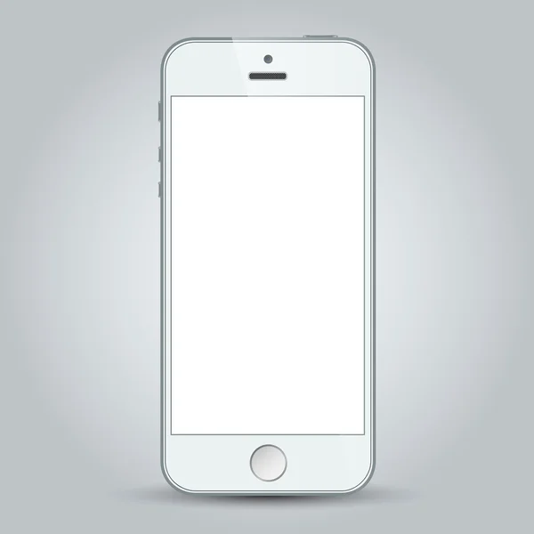 White business mobile phone isolated on gray background — Stock Vector