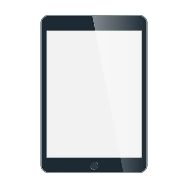 Zwarte business tablet vector in ipad stijl geïsoleerd op witte achtergrond — Stockvector