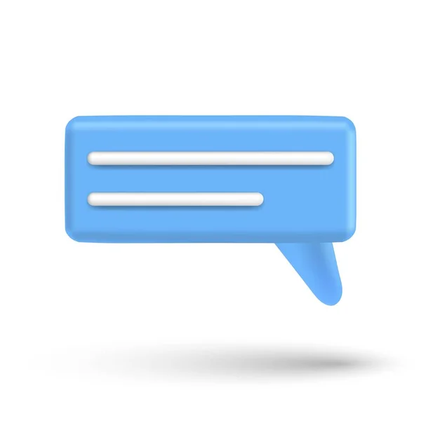 Ομιλία φούσκα 3d κουτί chat κουμπί. Μήνυμα μιλάμε μπαλόνι σε στυλ καθιστούν. Εικονογράφηση εικονιδίου Vector — Διανυσματικό Αρχείο