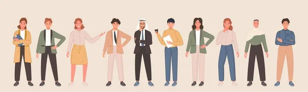 Giovani multiculturali ritratti avatar. Diverse razze di studenti uomini e donne. Pacchetto di personaggi multinazionali del lavoro di squadra. Team comunità illustrazione vettoriale — Vettoriale Stock