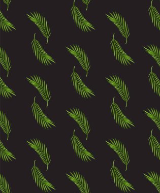 Tropik palmiye yaprağının pürüzsüz bir yapısı var. Gerçekçi yeşil yaz bitkisi. Vektör çiçek illüstrasyonu