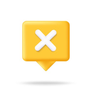 Speech bubble 3d icon message concept. Realistic speech bubble with dots for chat. Vector illustration message box