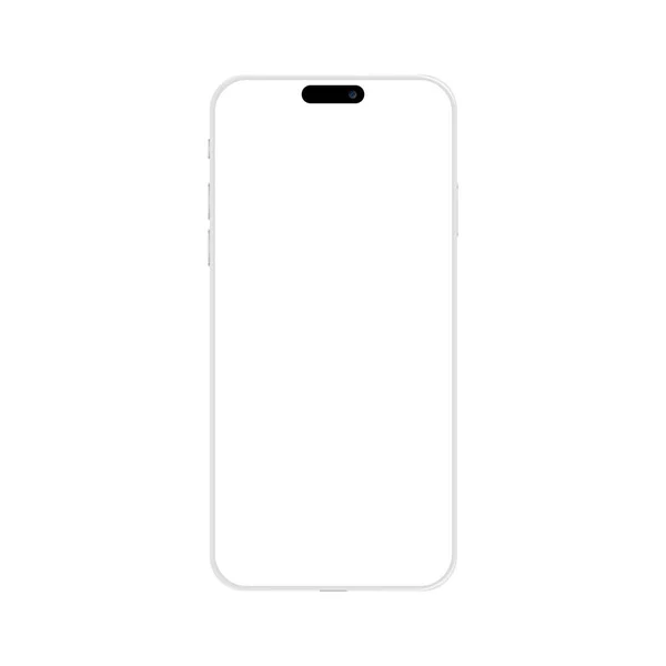 Realistic Front View Smartphone Mockup Mibile Phone White Frame Blank — Image vectorielle