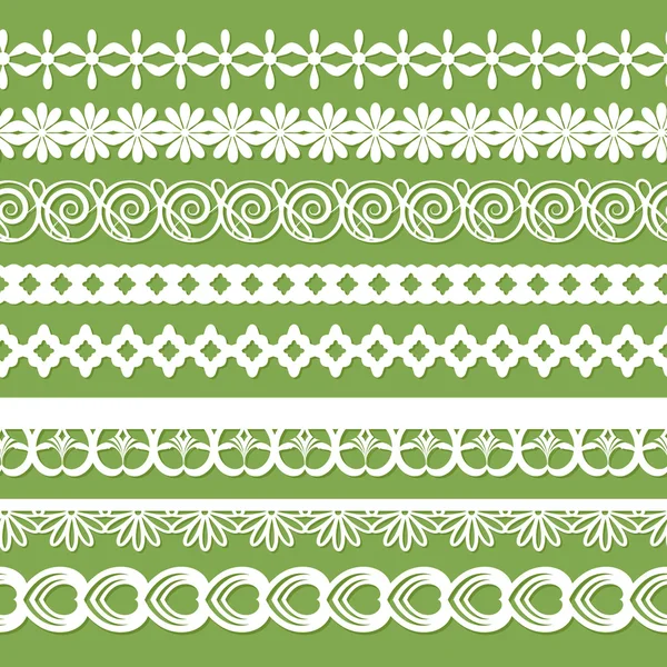 Lacets en papier sans couture sur le fond vert — Image vectorielle