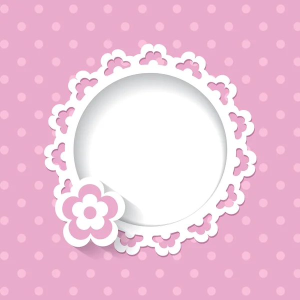 Pink background with a lacy frame — Stock Vector