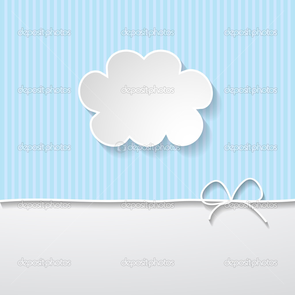 Blue background with a frame in the shape of a cloud