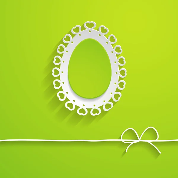 Zelená velikonoční blahopřání s vejcem — Stockový vektor