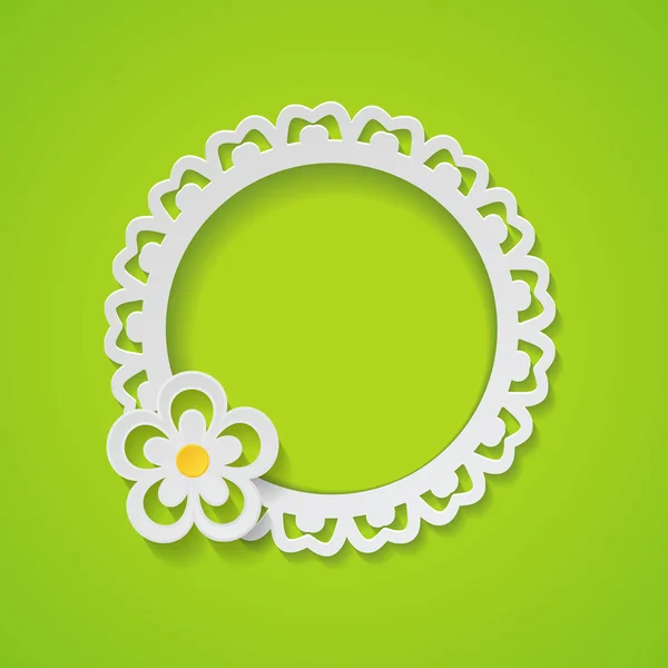 Papier lacy frame met een bloem — Stockvector