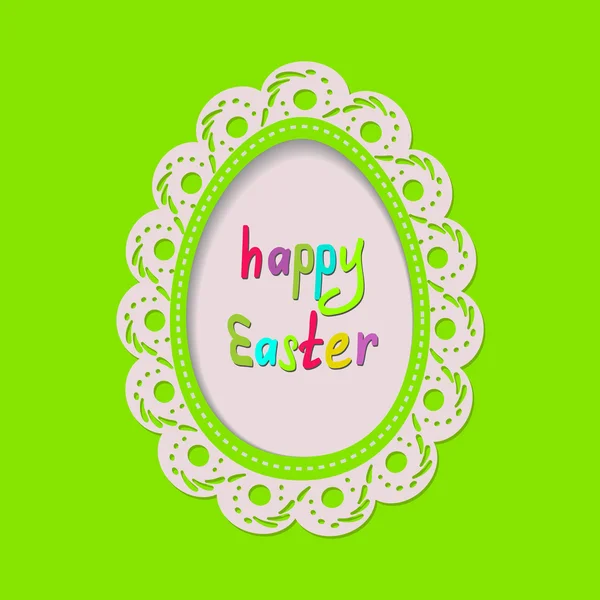 Frame with lace on the green background for the Easter — Stock Vector