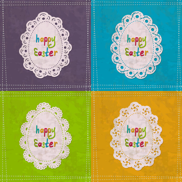 Set of 4 vintage greeting cards for the Easter