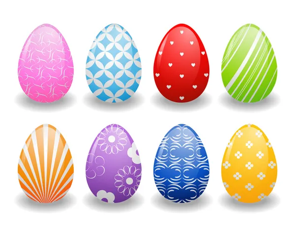 Ester eggs with patterns — Stock Vector