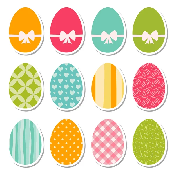 Set of egg stickers — Stock Vector