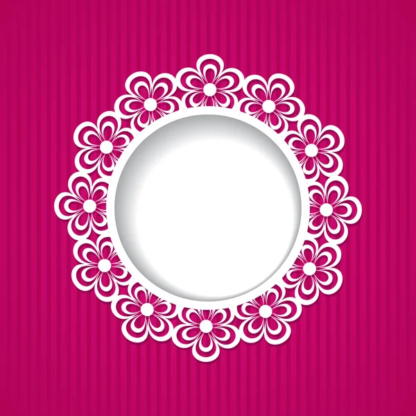 Pink greeting card with a frame — Stock Vector