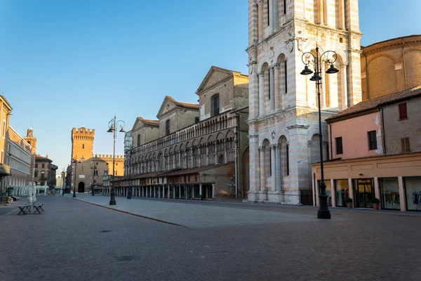 Downtown of Ferrara, Trento and Trieste square — Stock Photo, Image