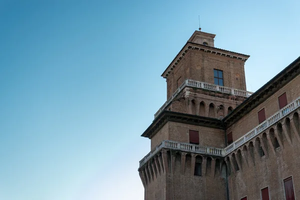 Blick auf die Burg der estensi in ferrara — Stockfoto