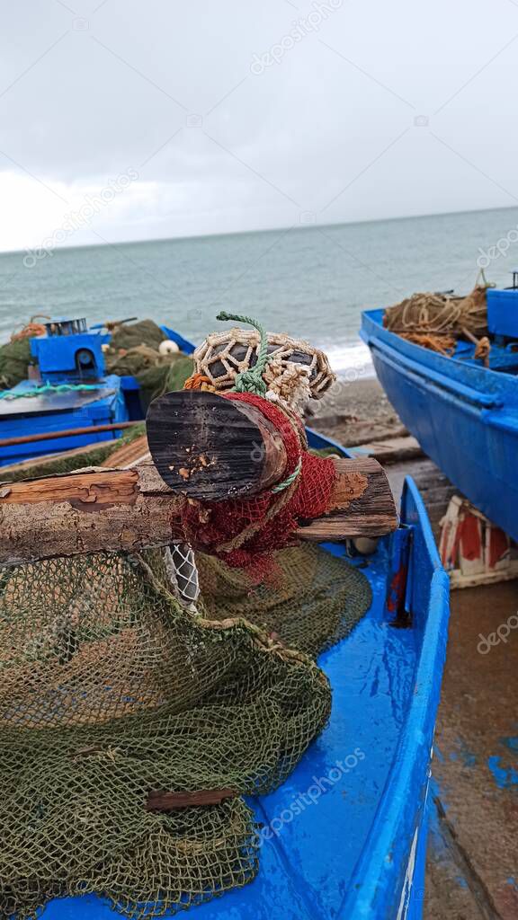 Old fishing gear in an empty boat.