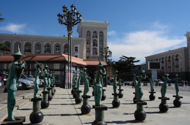 Statues of 21 Musicians in front of Administrative Building clipart