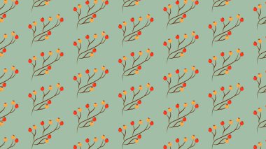 rose hip pattern, plant for garden in wallpaper