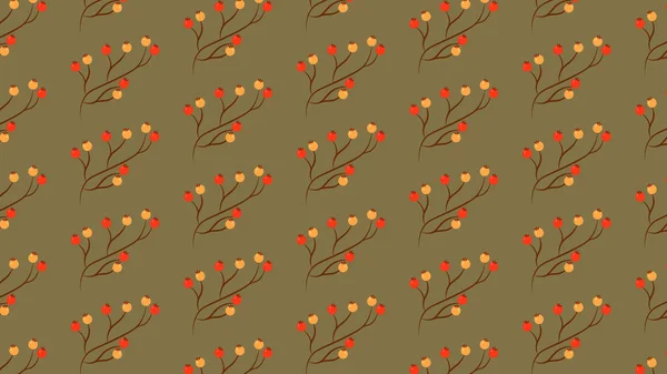 Rose Hip Pattern Plant Garden Wallpaper — 图库照片