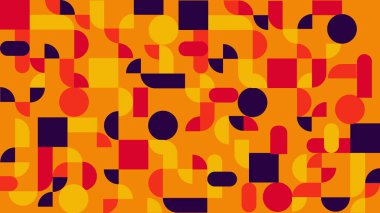 red and orange geometric pattern, seamless wallpaper