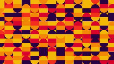 red and orange geometric pattern, seamless wallpaper