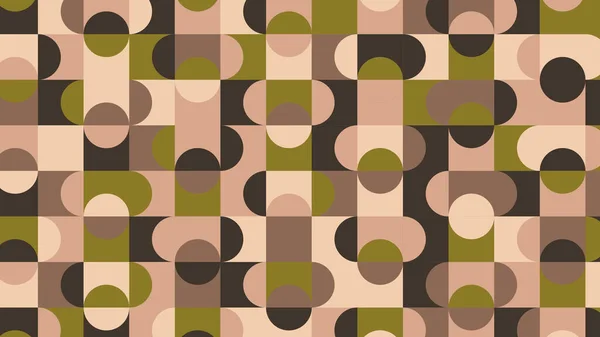 Green Olive Brown Beige Geometric Pattern Seamless Wallpaper Fabric Tile — 스톡 사진