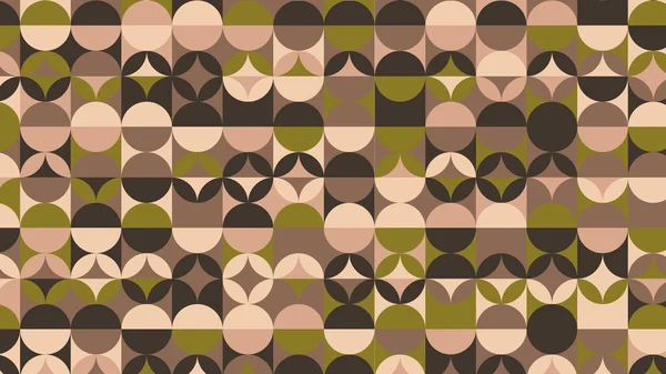 Green Olive Brown Beige Geometric Pattern Seamless Wallpaper Fabric Tile — Foto Stock