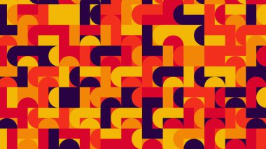 red, blue, yellow and orange geometric pattern, seamless wallpaper for tile, banner, tableclothe