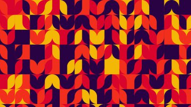 red, blue, yellow and orange geometric pattern, seamless wallpaper for tile, banner, tableclothe