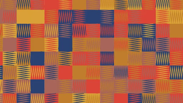 Blue Beige Geometric Pattern Seamless Wallpaper Fabric Tile Tablecloth — Stockfoto