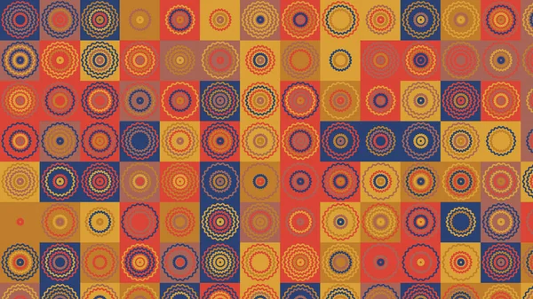 Blue Beige Geometric Pattern Seamless Wallpaper Fabric Tile Tablecloth — 图库照片